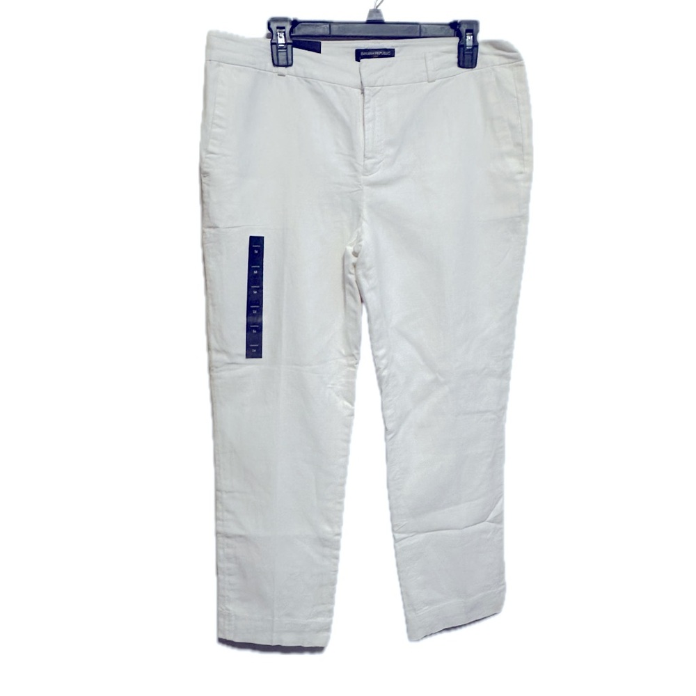 Banana Republic Hampton Linen Pants - White, Size 14 - NWT